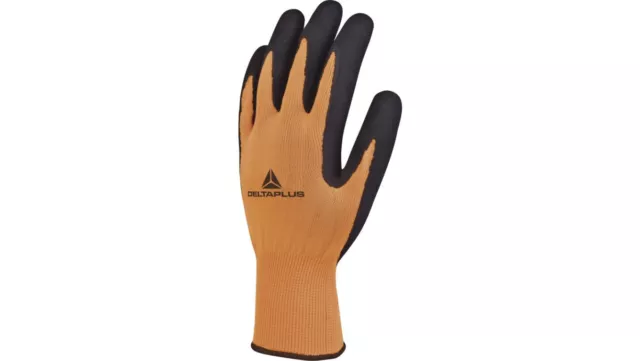 Guantes de punto de poliéster fluorescente, lado de agarre de espuma de  /T2ES