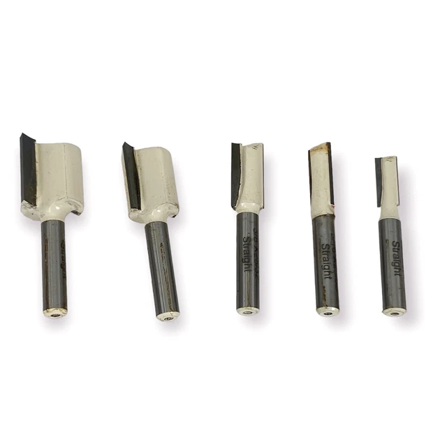 Lot of 5 1/4” Shank Carbide Router Bits Woodworking Router Bits - Never Used