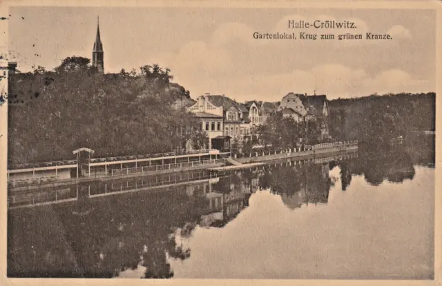 AK Halle Saale , Cröllwitz Kramer`s Restaurant, Fehlbeschriftung 1912