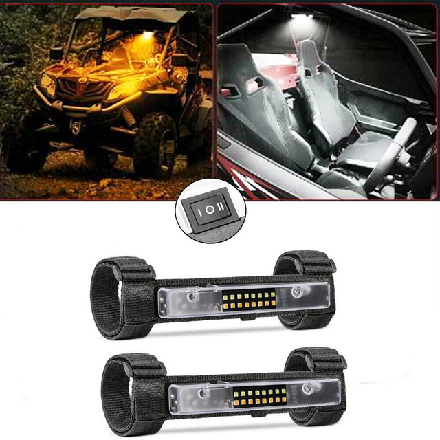 2Pcs Universal Roll Bar Mount Dome Light LED Light for UTV ATV Polaris RZR Golf