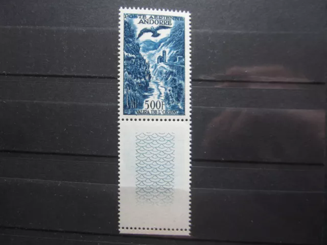 Beau Timbre De Poste Aerienne D ' Andorre Francais N° 4 + Bdf