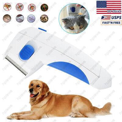 Electric Dog Cat Pet Brush Professional Comb Anti Flea Head Lice Removal Pet US