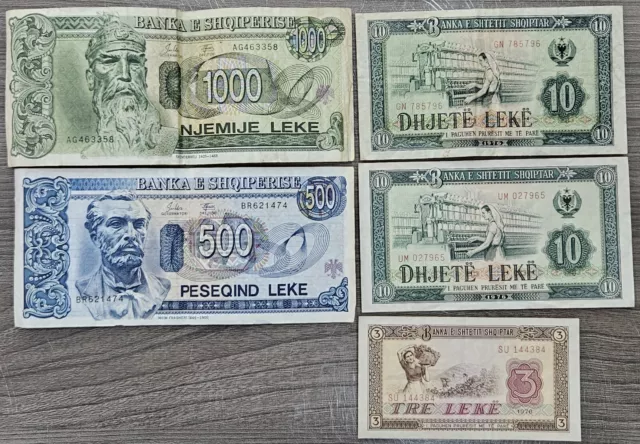 Albania banknote various dates ( 5 pieces )