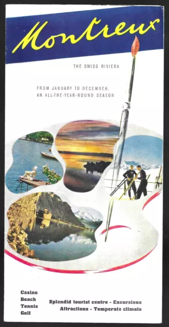 Vintage Montreux Switzerland Brochure Photo Images Travel 1940s
