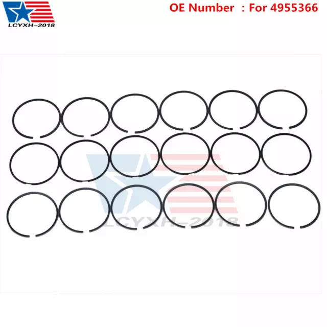 6x Piston Ring Sets For Dodge Ram Fit Cummins 6.7 6.7L Diesel Cummins ISB6.7 4.9