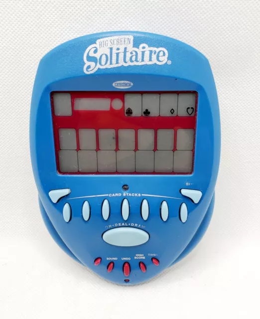 Radica Big Screen Solitaire 2004 Blue Handheld Electronic Game Tested