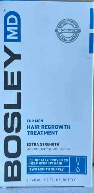 Bosley MD for Men Hair Regrowth treatment Extra Strength,2 x 2 oz. - EXP: 6/22