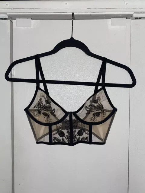 NWT Thistle and Spire Verona Embroidered Longline Bra 32B