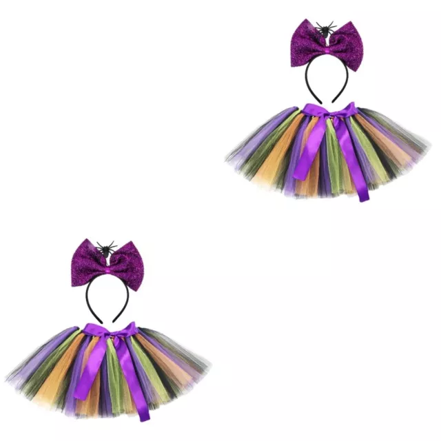 2 Sets glitter bow headband Roman Dekorative Party Tutu Rock Bowknot Rock Mit Sp
