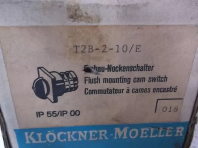 Klockner Moeller T2B-2-10/E Flush Mounting Cam Switch * New In Box *