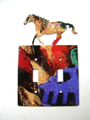 Wild Horse Double Light Switch Cover Plate by Steel Images USA 030315S