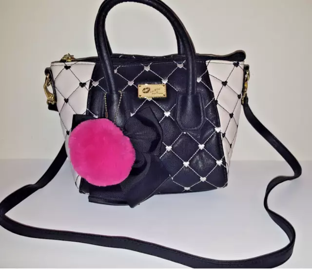 Betsey Johnson Quilted Heart Jelly Dome Satchel Lip Shaped Zipper Purse  Handbag | eBay