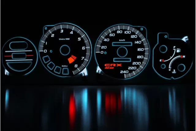 Honda CRX Del Sol design 1 glow gauge plasma dials tachoscheibe glow shift indic