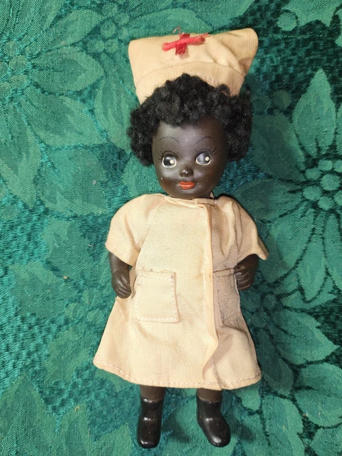 1900-1930s  African American Bisque Doll Red Cross Nurse