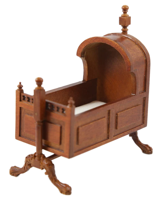 Petit Lit Berceau De Poupée En Bois - À Bascule - Jouet Ancien Vintage - France