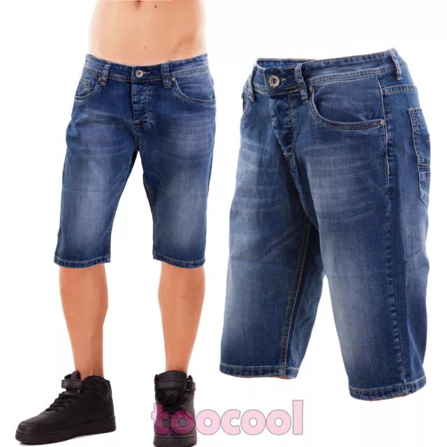 Pantaloncini jeans uomo shorts denim pantaloni bermuda casual nuovi RS-H145