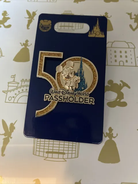 Walt Disney World Parks 50th Anniversary Mickey Mouse Castle Passholder Pin