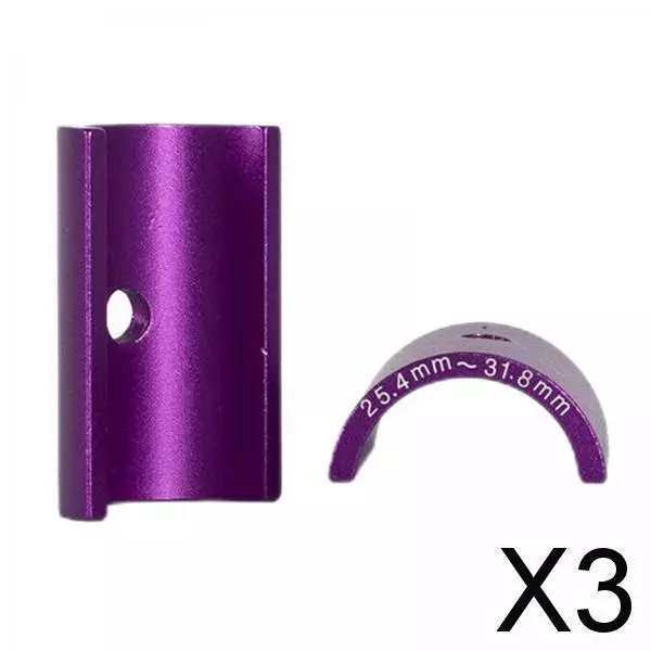 3X Bike Stem 25,4 Bis 31,8 Mm Shim Lenker Adapter Spacer - 1 Paar Lila