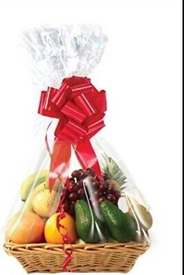 "Bolsas de cesta transparentes paquete de 20 grandes celofán transparente cestas de frutas 24"" x 30"