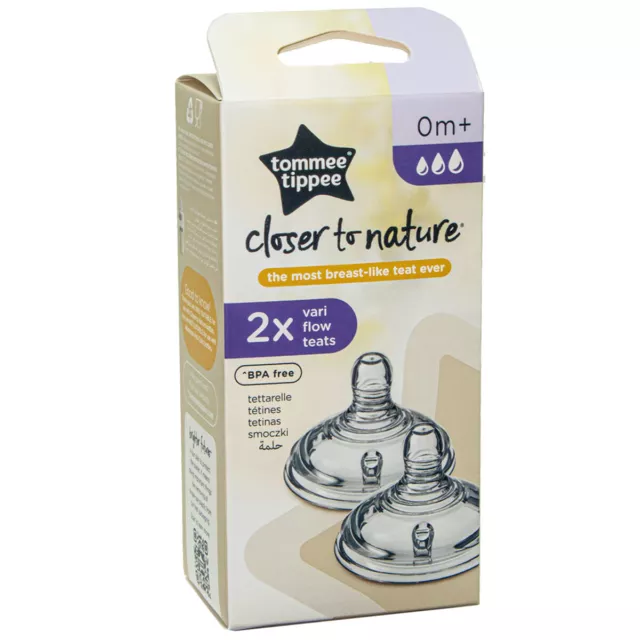 Tommee Tippee Closer To Nature 2x Vari-Flux Tétines Plupart Sein Like Tétine