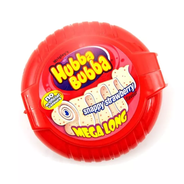 Hubba Bubba Bubble Tape Snappy Strawberry Bubble Gum (Pack of 12