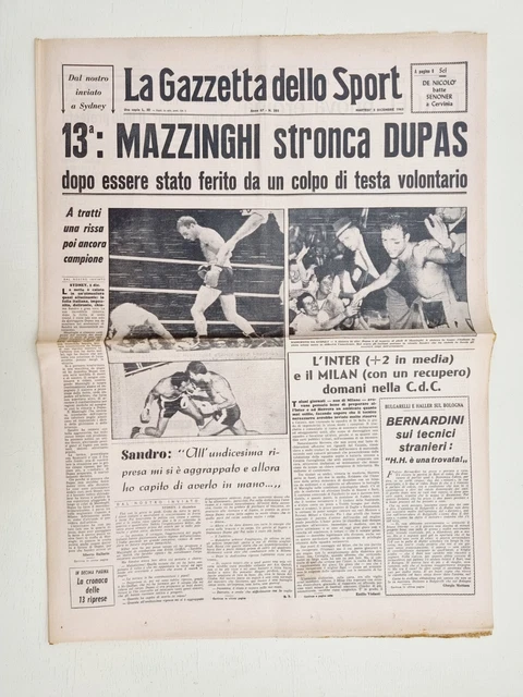 GAZZETTA DELLO SPORT 15 Junio 1963 Nereo Rocco Vince Sower D'Oro Gault EUR 21,89 - ES
