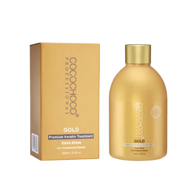 Cocochoco Gold Keratin Behandlung Haar Glättung 250 ML Für extra Glanz Haar