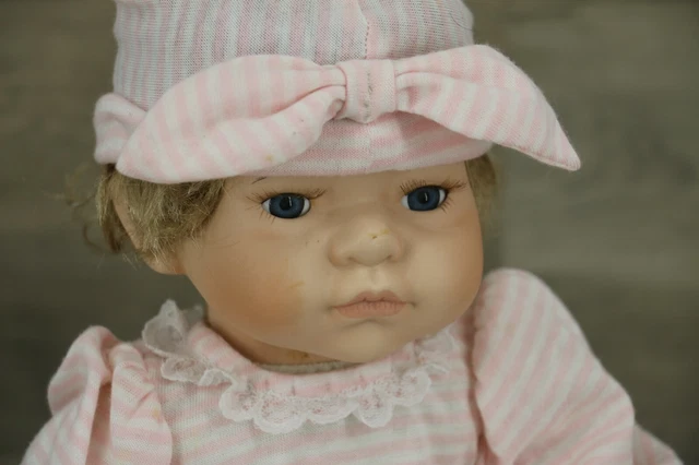 Heritage Signature Collection Porcelain Baby Doll in Striped Outfit 2