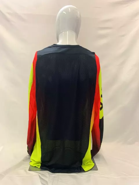 FOX Racing 360 Neon Yellow, Red & Black LRG Mesh Long Sleeve Motocross Jersey MX 3