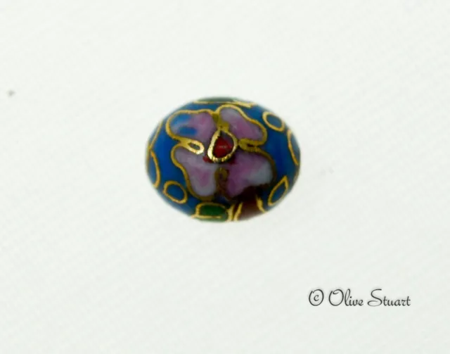 Oriental Cloisonne Beads Loose egg 12mm x 10mm 3