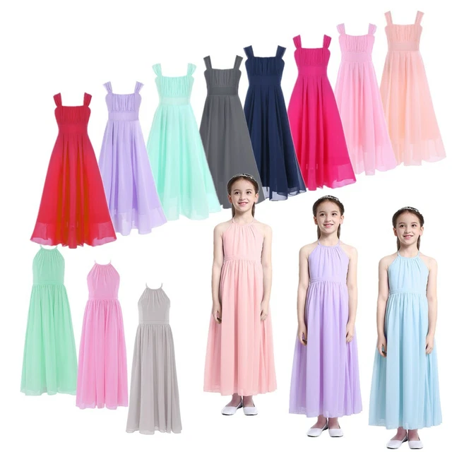 Elegant Flower Girl Dress Pageant Birthday Wedding Bridesmaid Gown Formal Clothe