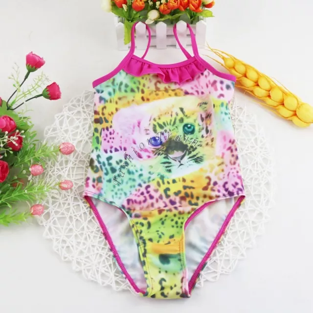 Girls Kids One Piece Cartoon Swimwear Bikini Swimsuit Bathers Swimmers Size 3-7