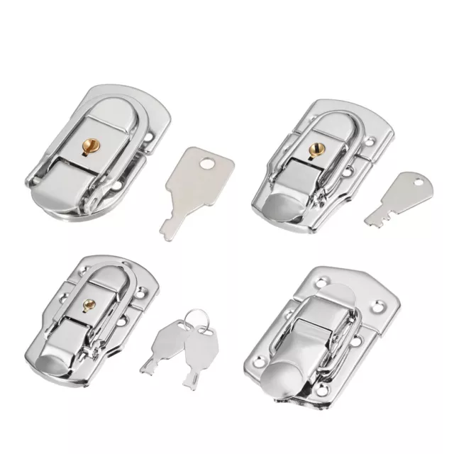 Iron Chrome Plating Small Size Suitcase Box Chest Lock Hasp Catch Toggle Latch