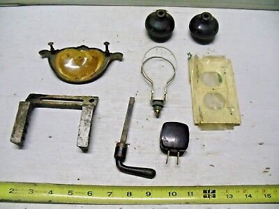 OLD VINTAGE MISC LOT HARD WARE  DOOR KNOB PULL Electrical Plates Trim pieces 2
