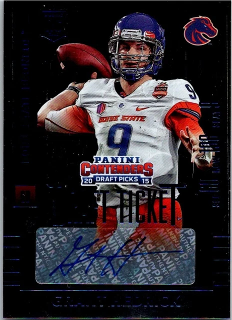 2015 Panini Contenders Draft Picks College Ticket Blue Foil Grant Hedrick Auto
