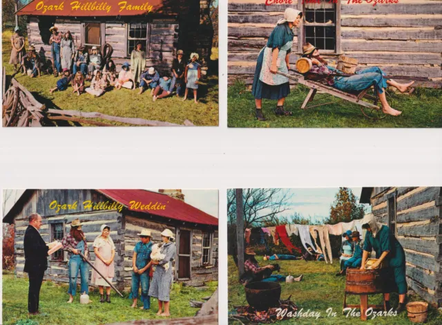 Ozark a of Arkansas AR  Comical Humorous Hillbilly  Post Cards Lot of 4