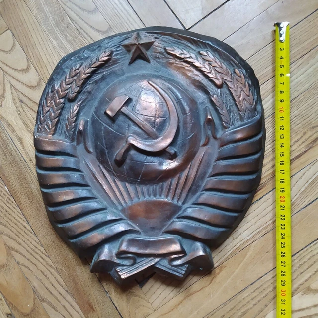 STATUA BASSORILIEVO ORIGINALE URSS Soviet russo BUSTO Pannello metallico 300mm 2