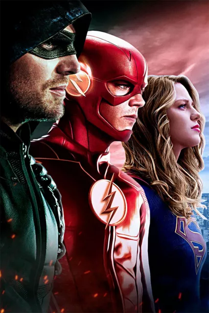The Super Girl Flash Arrow Cw Dc Tv Series Usa Heroes Wall Art - POSTER 20x30