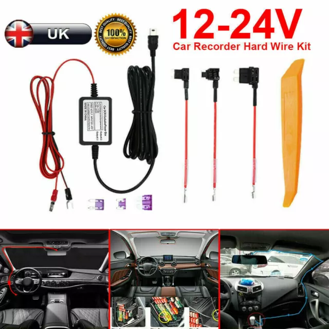 Car Hard Wire Kit DVR Box for Recorder Dash Cam Camera GPS Nextbase Mini USB UK