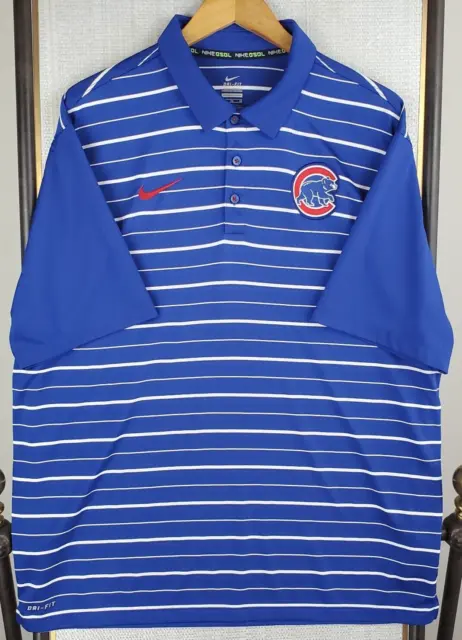 NIKE x CHICAGO CUBS Size XL Mens Performance Polo Shirt Golf Casual Wicking