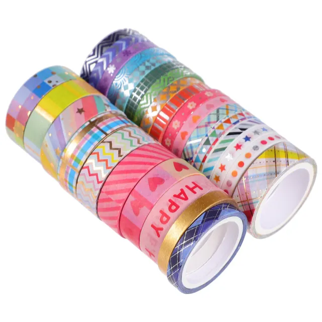 Washi Tape 15mm 20mm 5m/16.4ft, 3 Roll Decorative Foil Masking Adhesive Sticker for DIY Art Craft Wrapping Scrapbook (Gilding) | Harfington