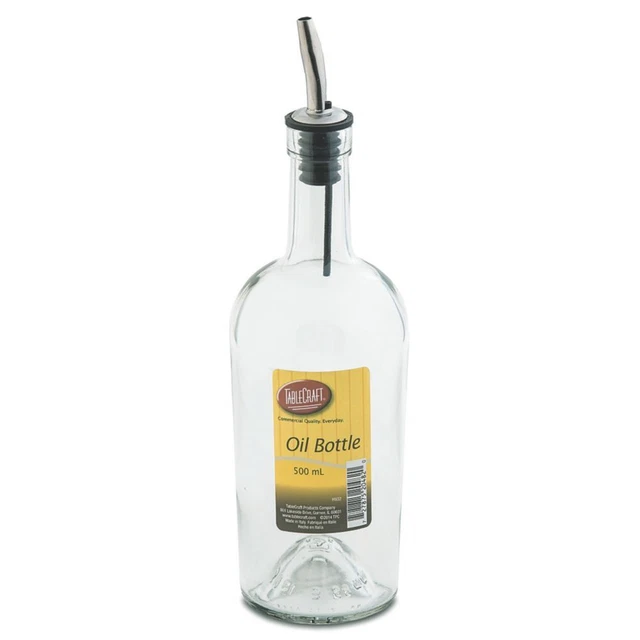 TableCraft H932 Clear 17 Oz. Glass Bottle with Pourer - 12 / PK
