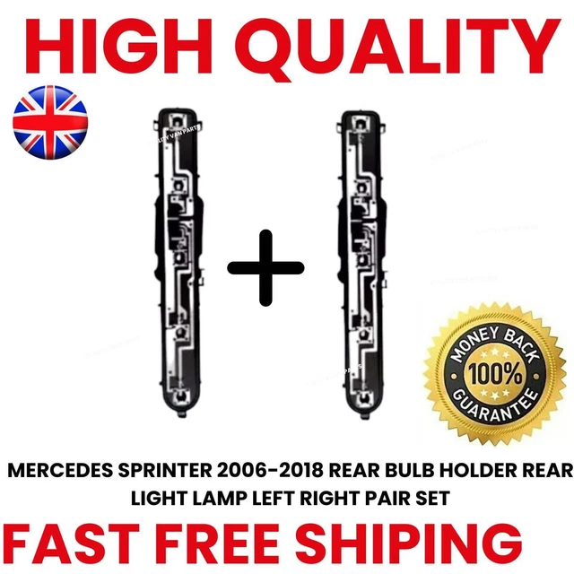 Pair Of Rear Bulb Holders / Light Sockets For Mercedes Sprinter (2006-2018) – Left & Right