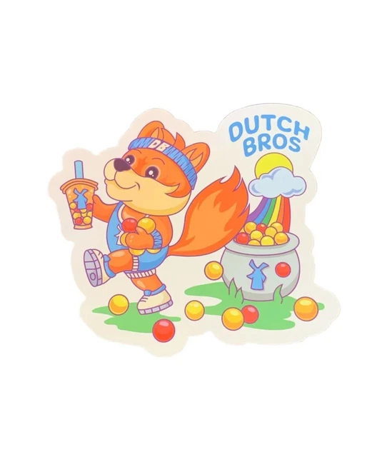 DUTCH BROS MARCH 2024 Sticker Drop Rainbow Poppin Boba Fox SHIPS