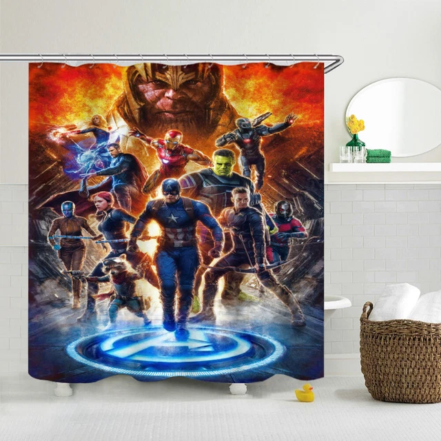 Super Hero  Waterproof Shower Curtain sets Fabric Bathroom Decor Curtain 70"