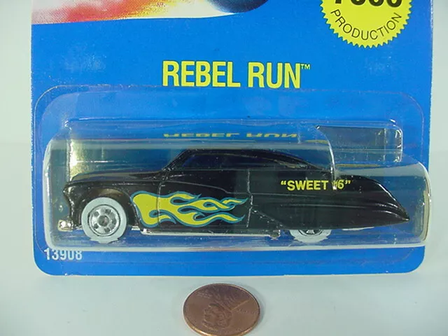 Mattel Hot Wheels 1995 Issue Rebel Run Car Show Passion Black Flames Only 7,000
