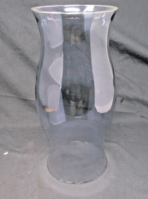 HTF 11 1/2" Grey Smoke Glass Colonial Hurricane Chimney Shade Candle Cover