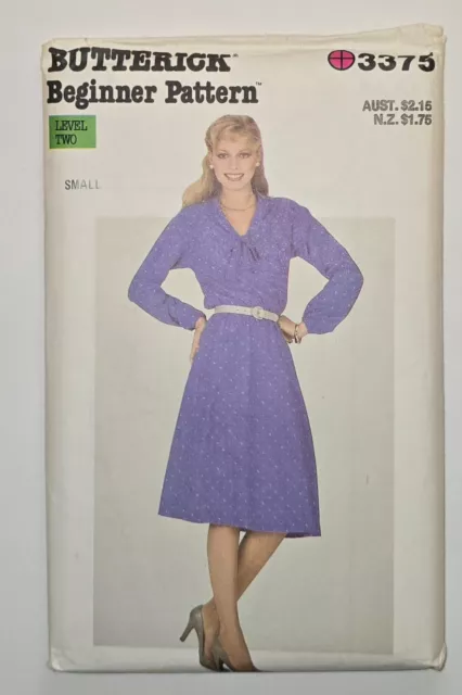 Butterick 3375 Long Sleeve Dress ~ Size Small UNCUT Sewing Pattern