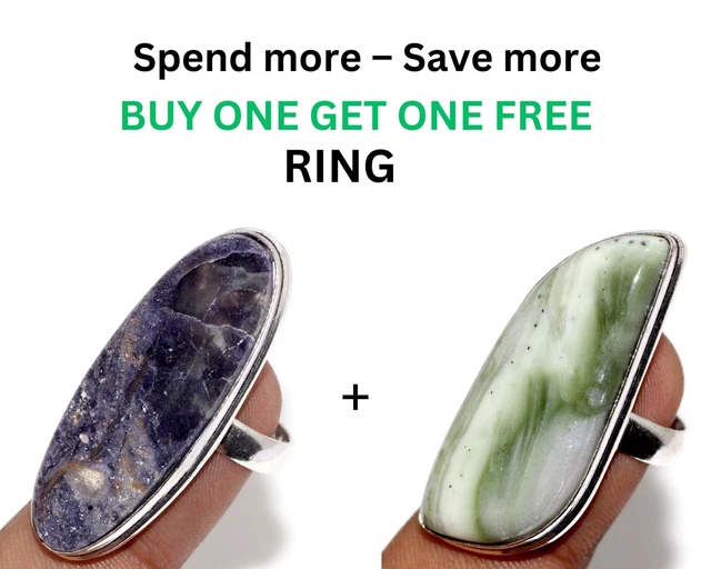 Purple Fluorite, Larsonite Fresh Stock Deals Ring Combo Set Size 7 GW