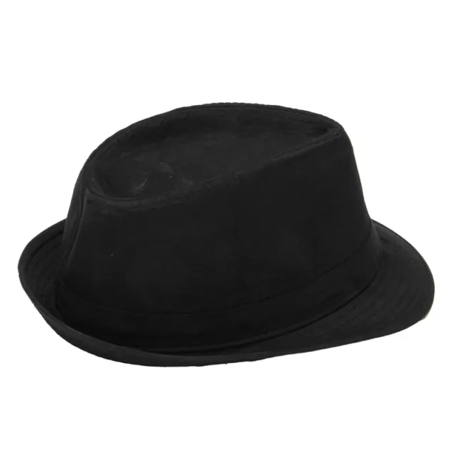 BLACK FEDORA PLAIN Hat Outfit accessory for Gangster Fancy Dress ...